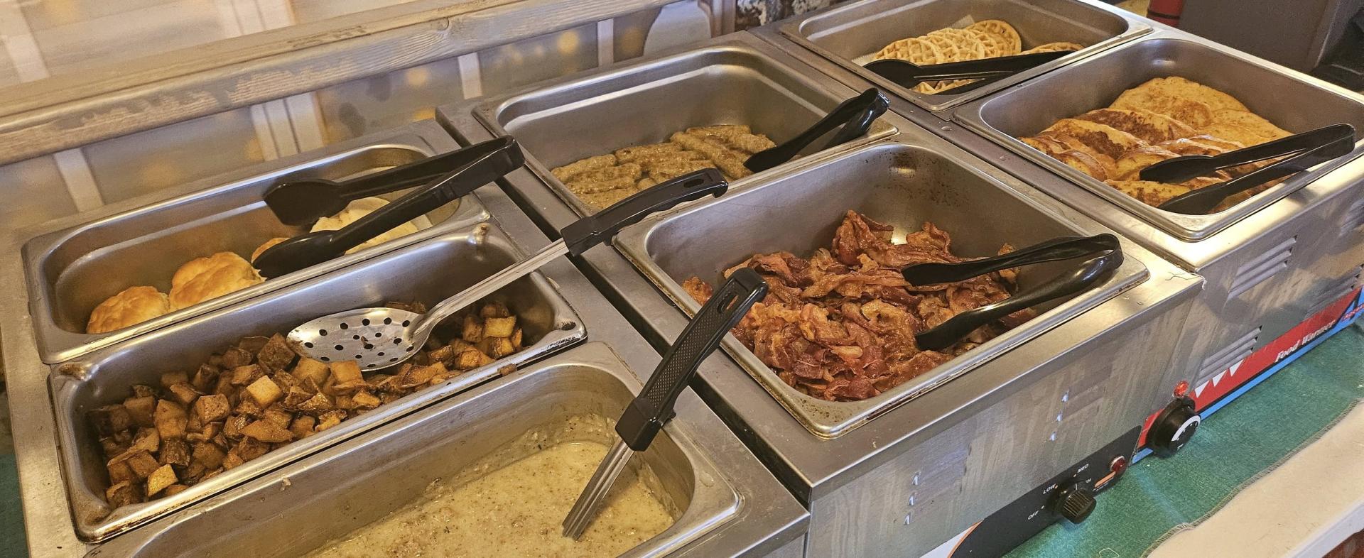 Breakfast bar at the Willsboro Diner with homefries