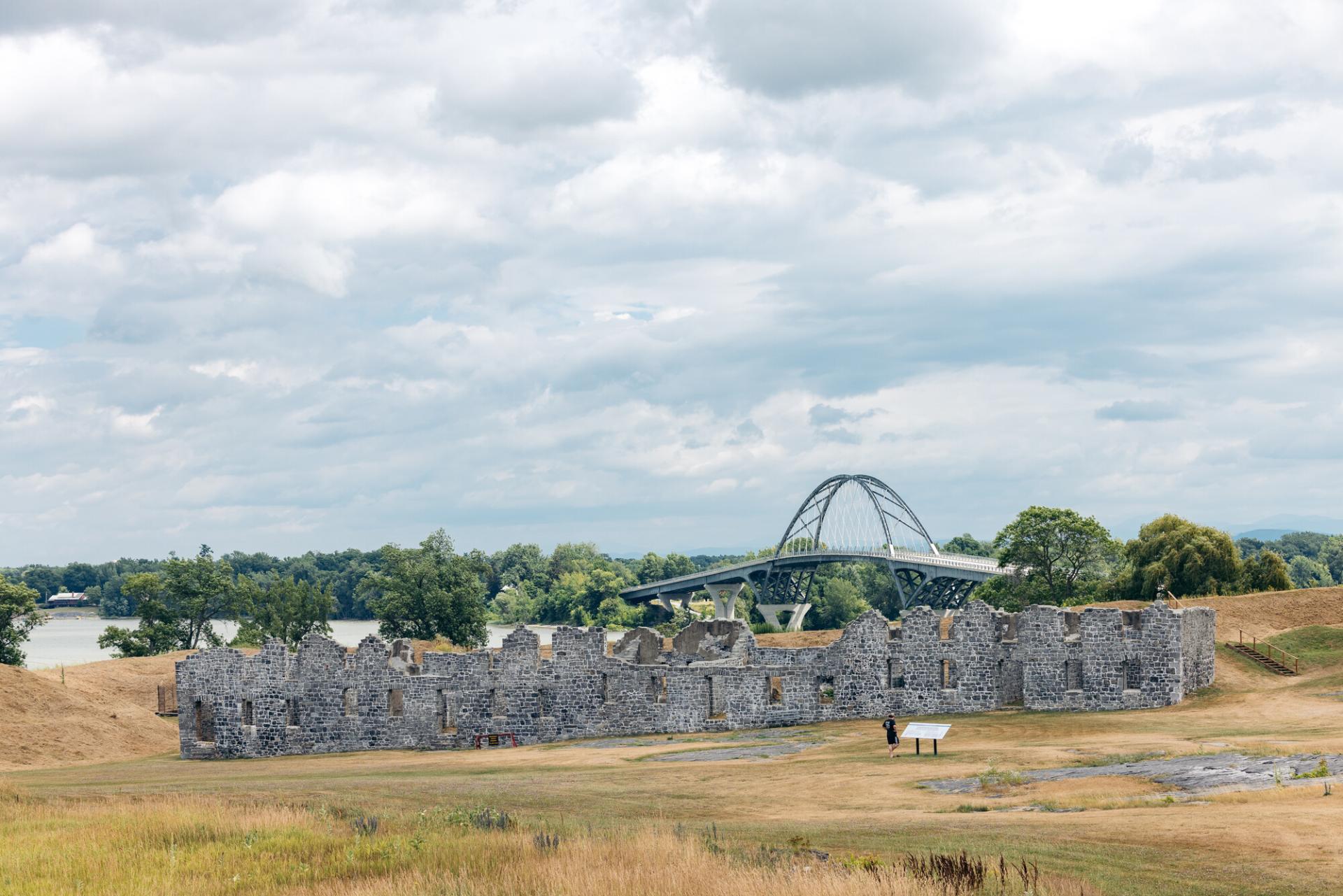 bridge and flag