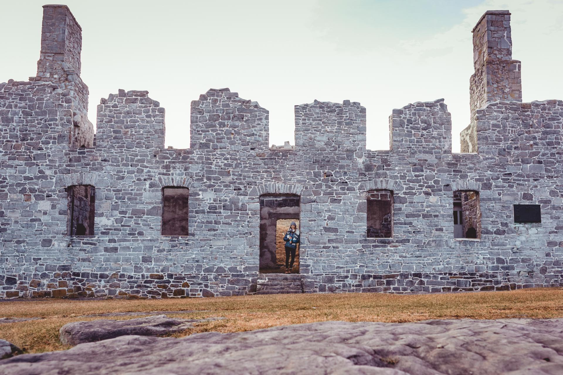 An aerial view of Crown Point State Historic Site in the summer shows all the attractions nearby.