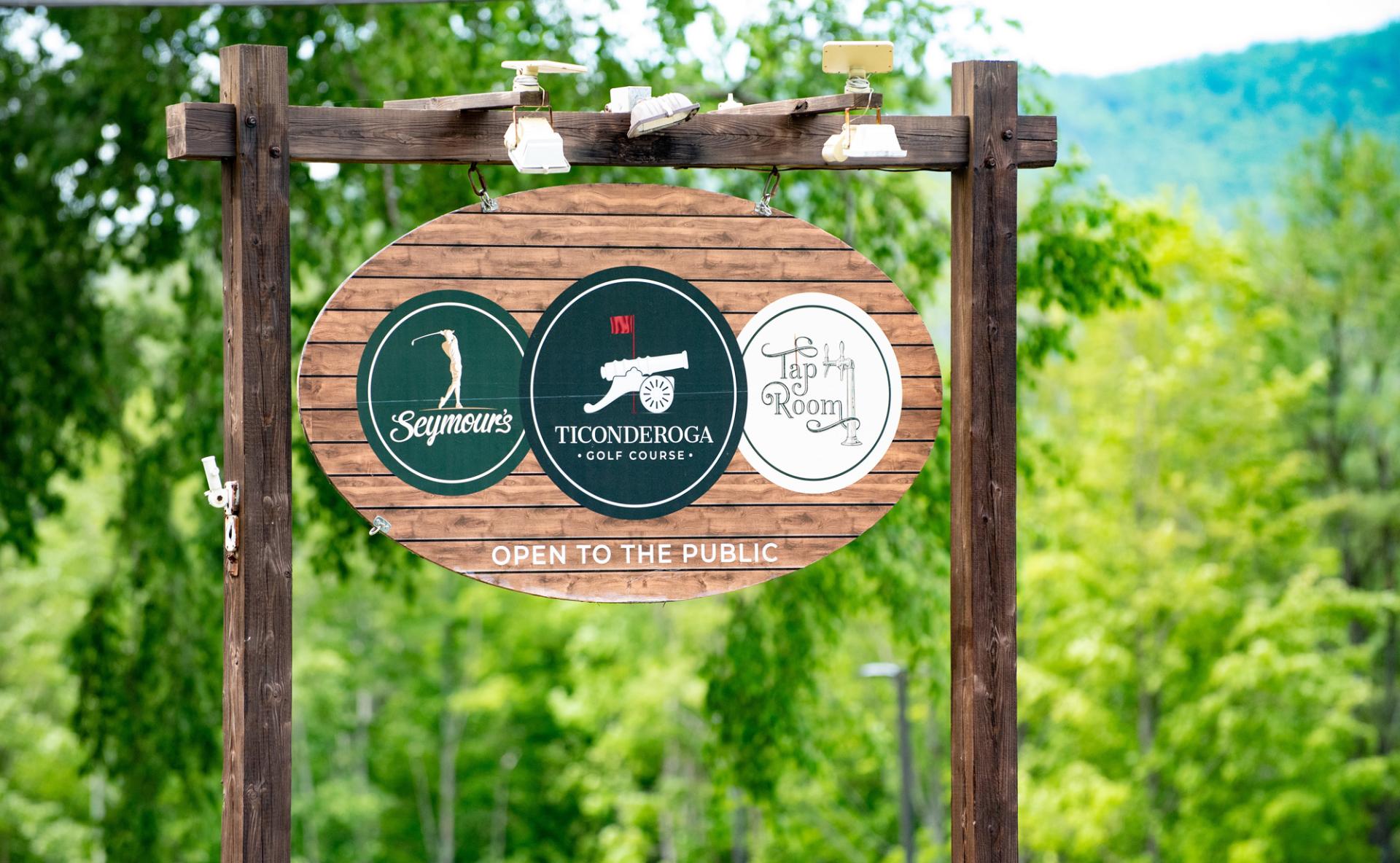Ticonderoga Golf Course road signs