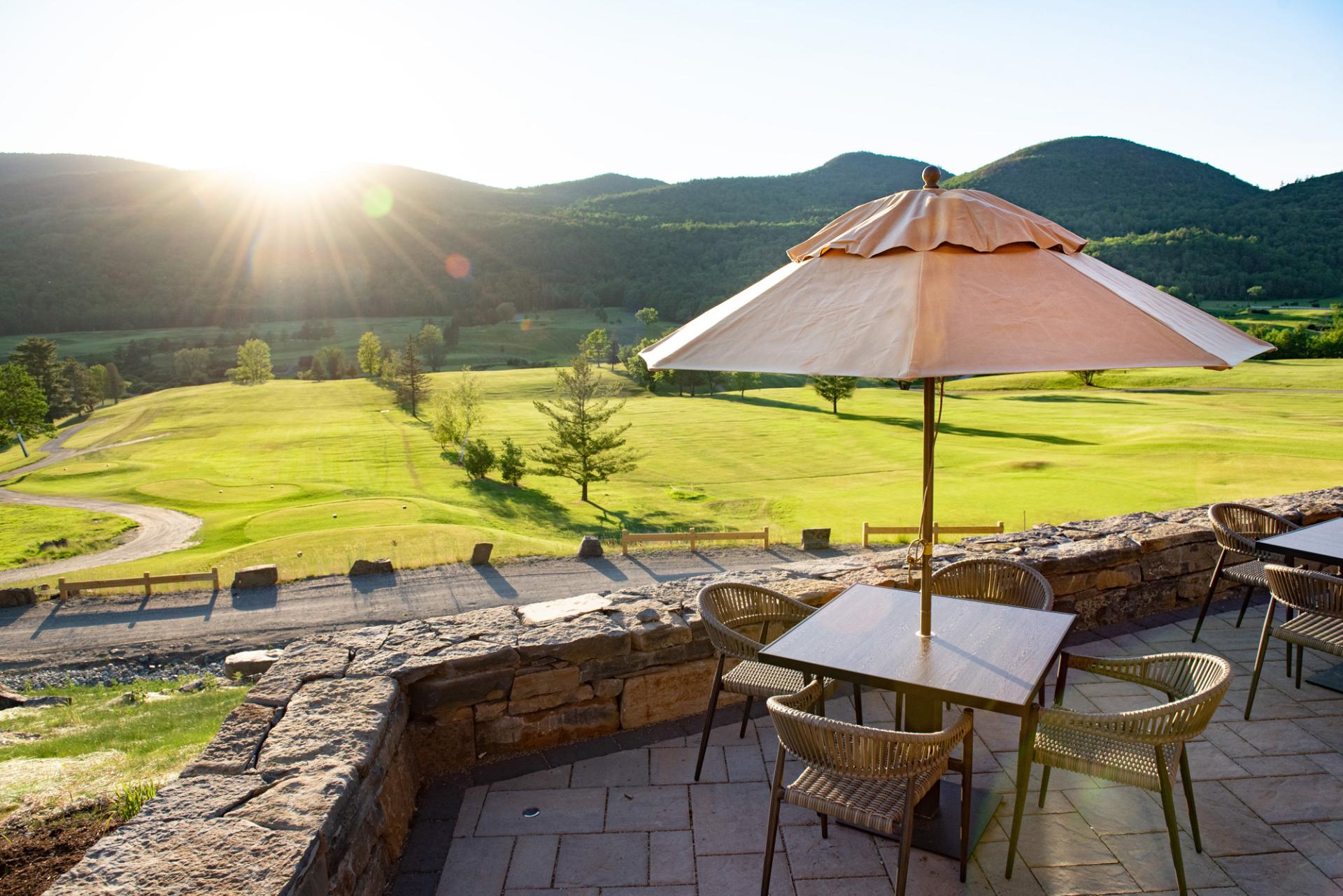 The terrace over looking Ticonderoga Golf Course 