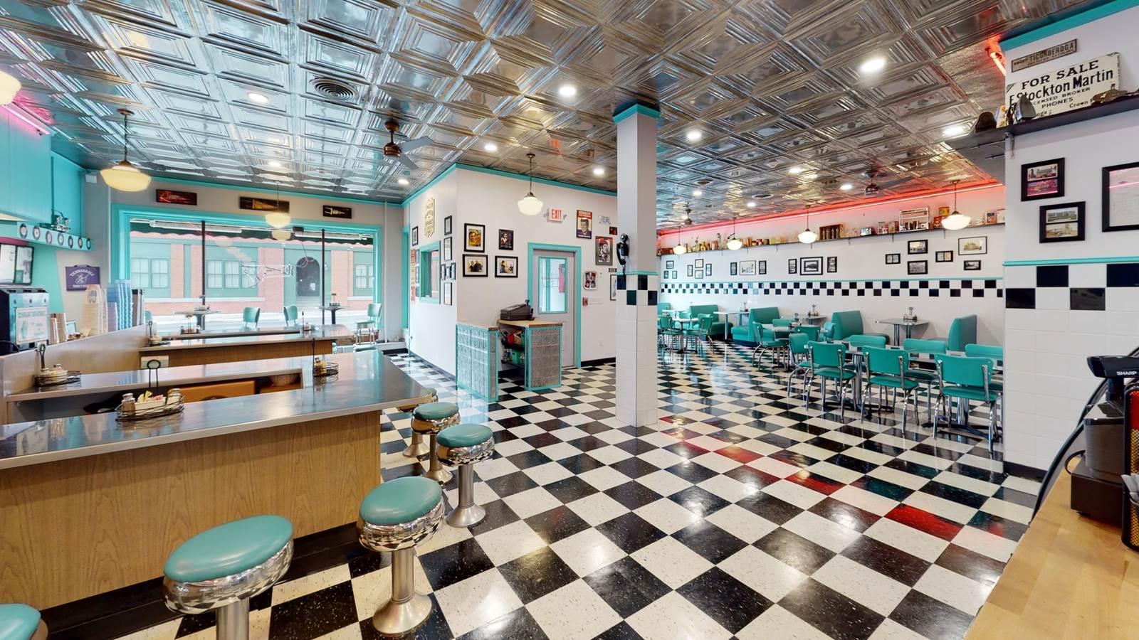 Black and white checkered floors