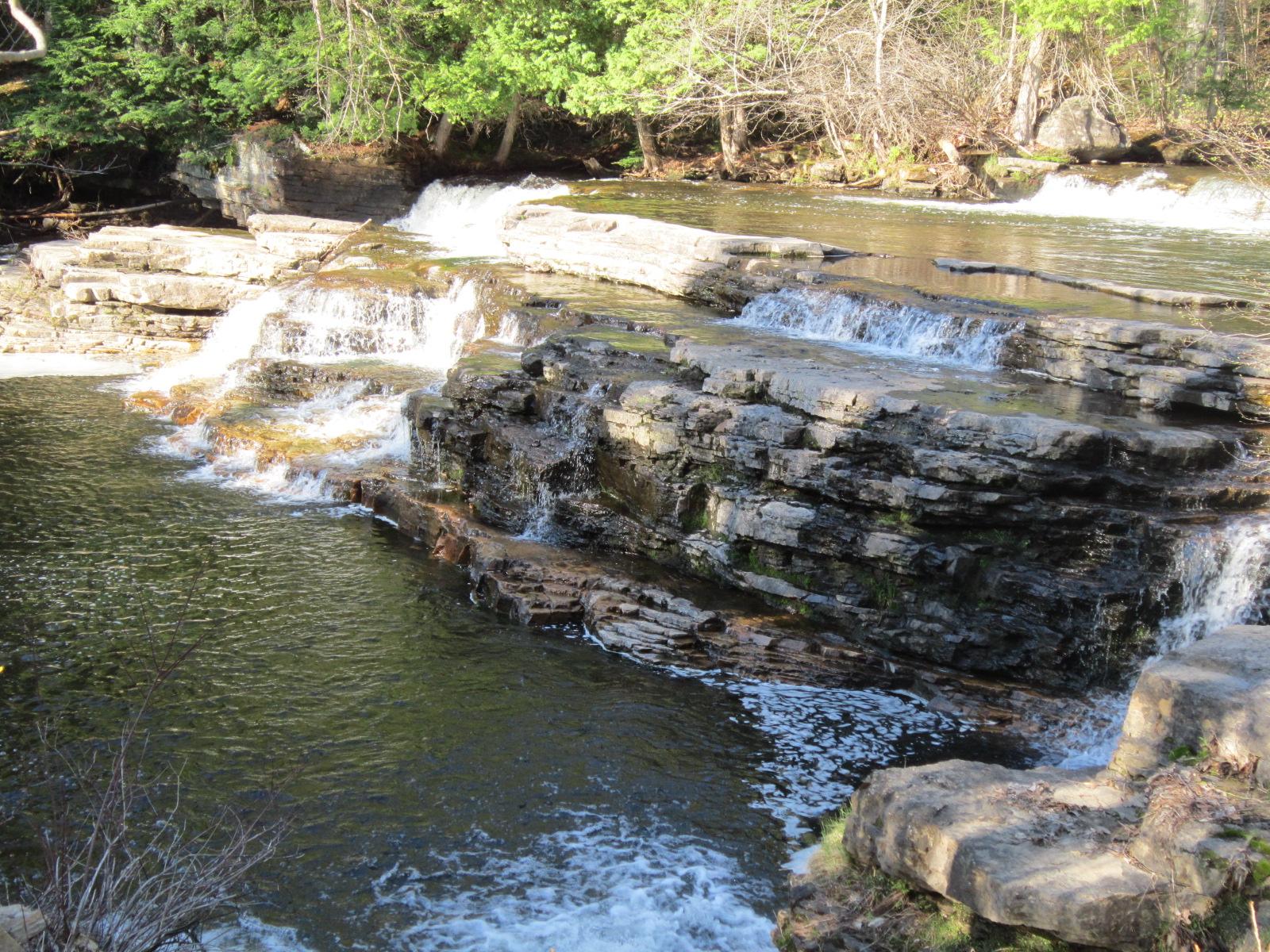 A waterfall that is step-like