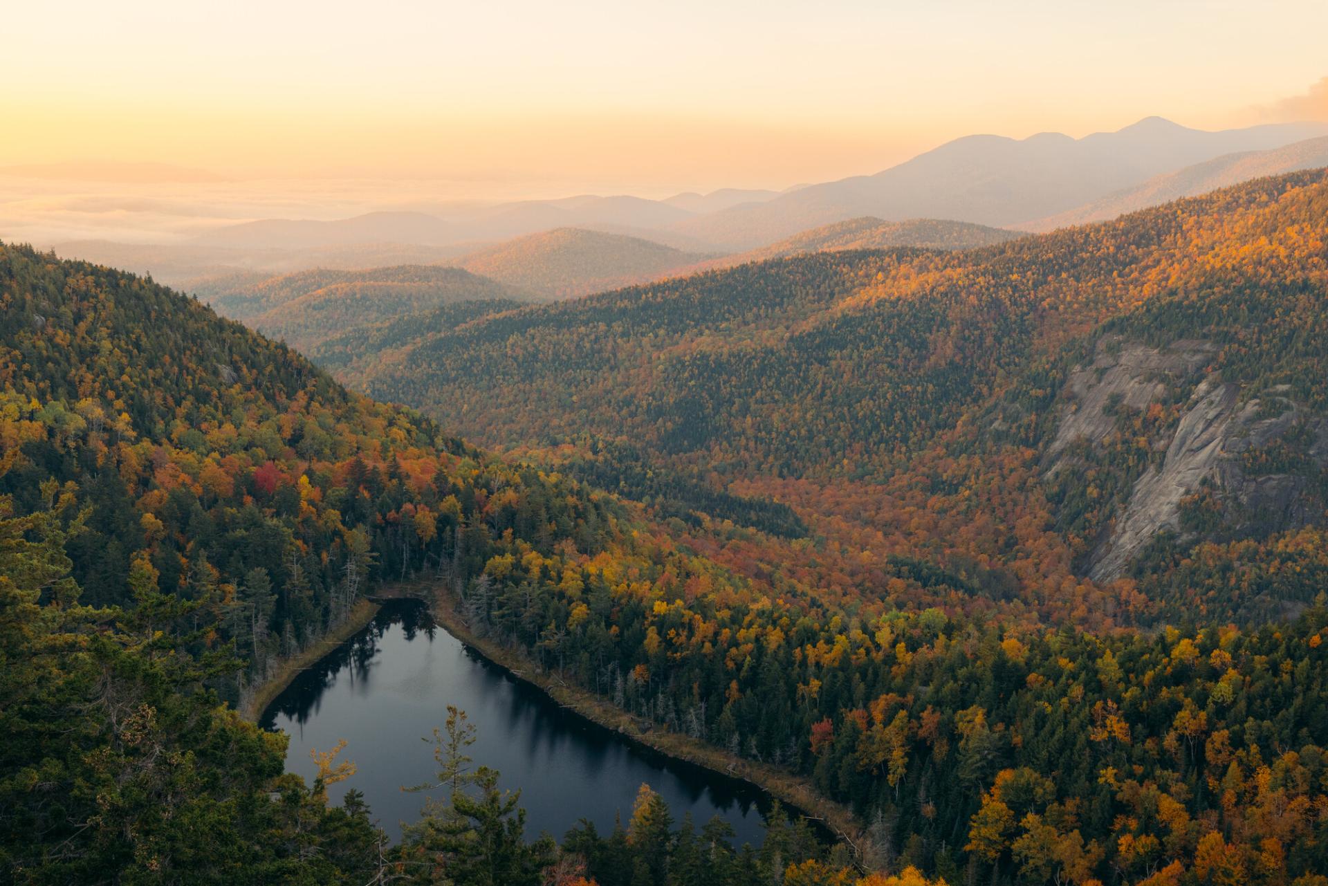A high elevation lake in the fall