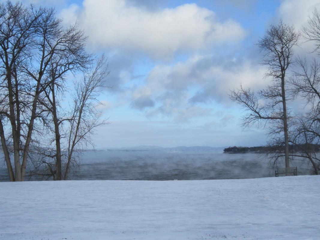 Winter view out towards Lake Champlain.