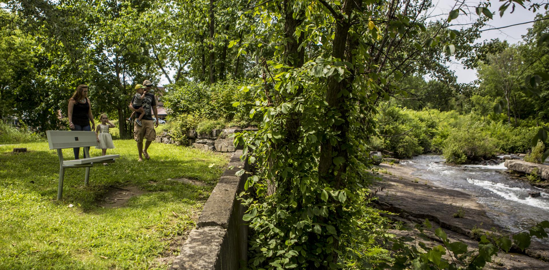The park has benches for outlooks.