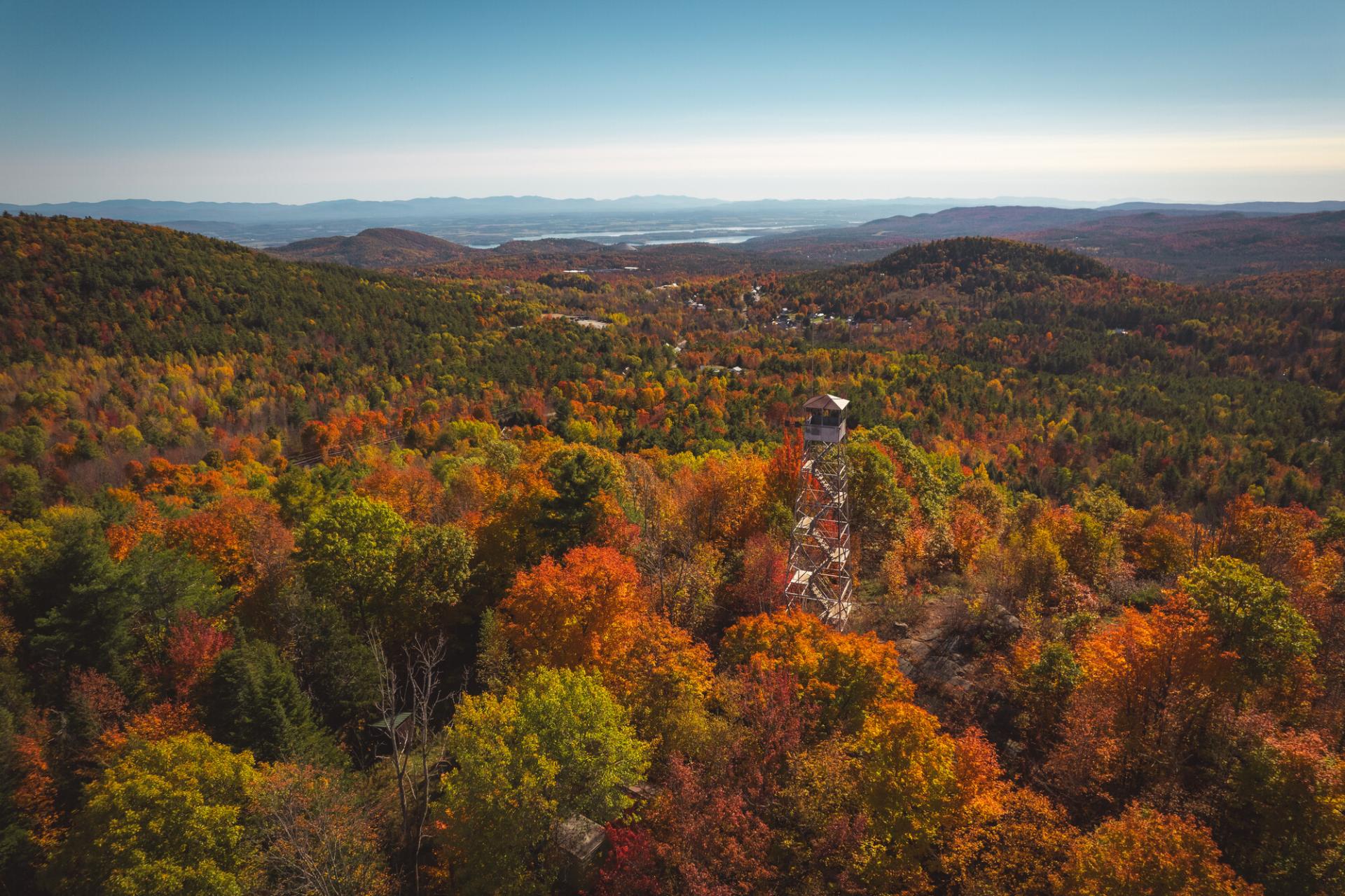 Belfry Mountain fire ower aerial view