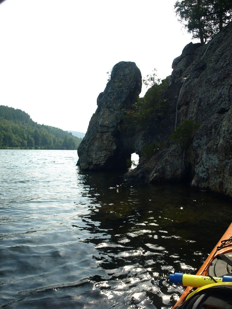 Many interesting shoreline rocks were shaped by water.