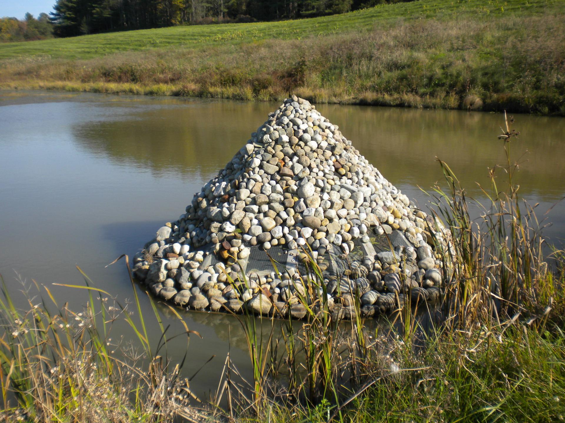 A curated conical stack of rocks
