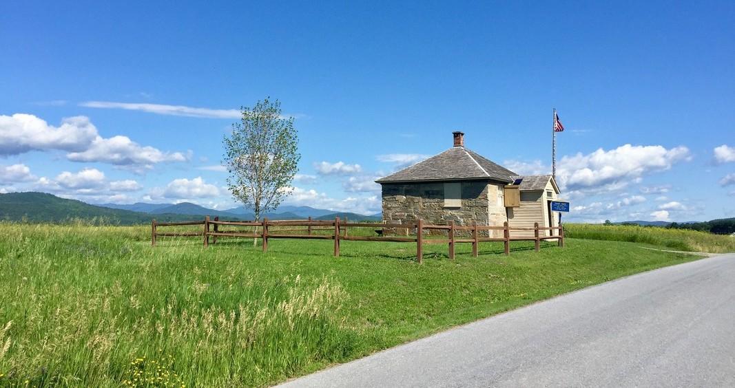 An old school house near the road