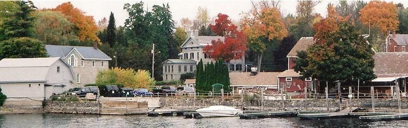 A small town seen from the lake