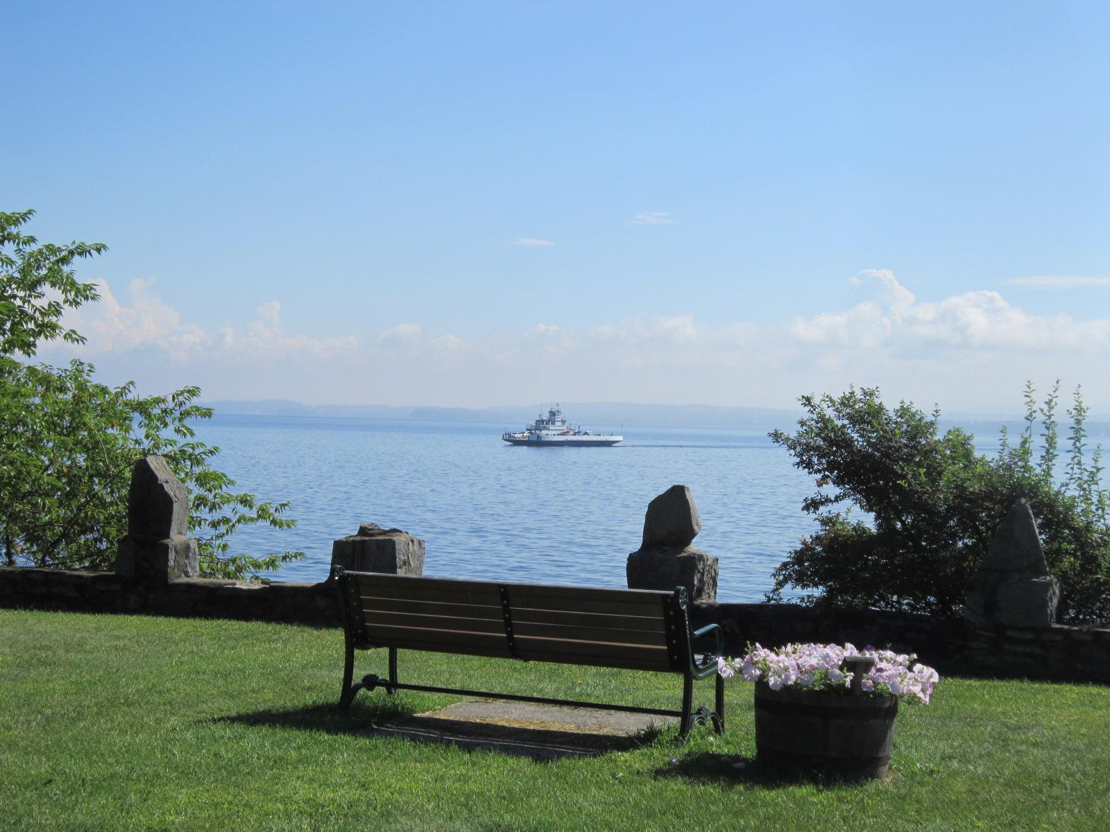 A park bench by the lake