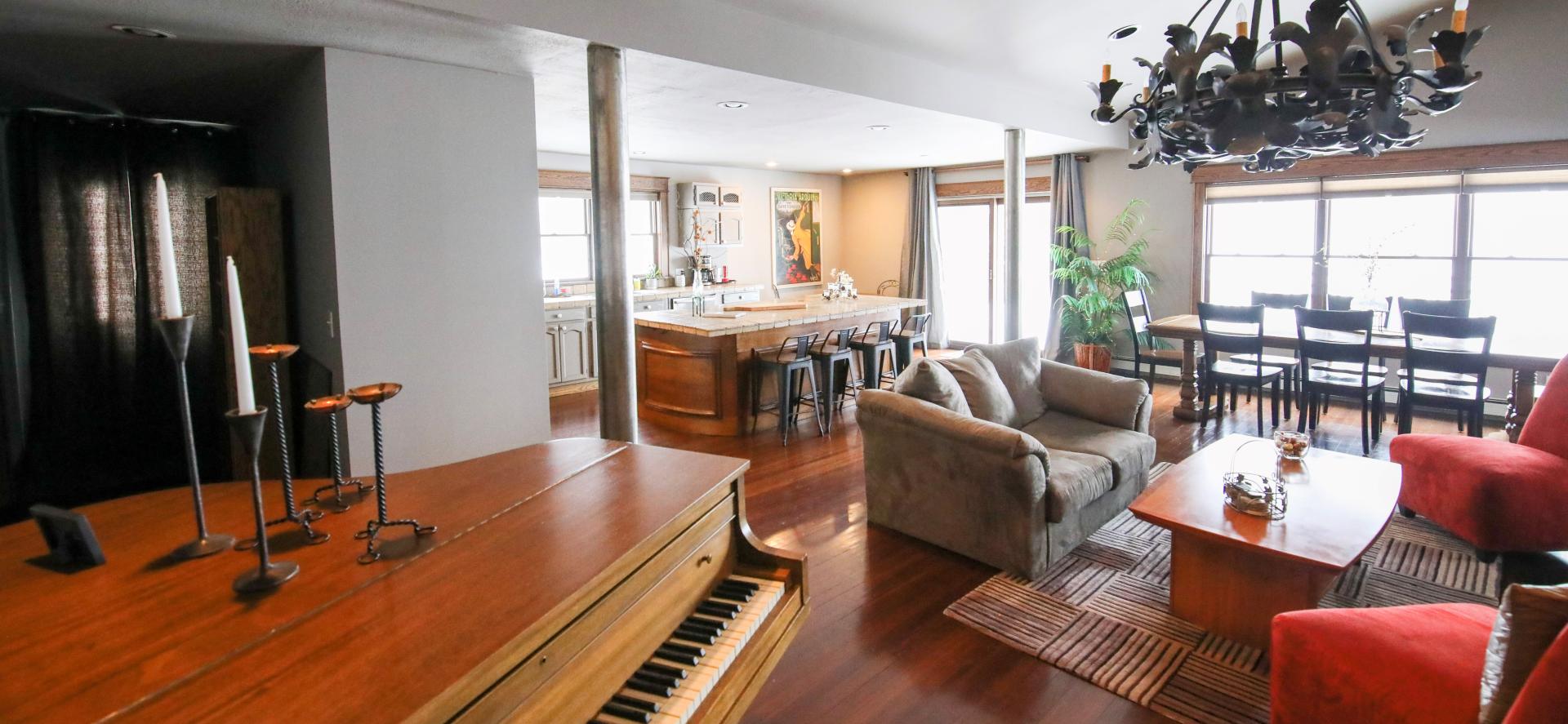  balcony and comfortable seating options all around