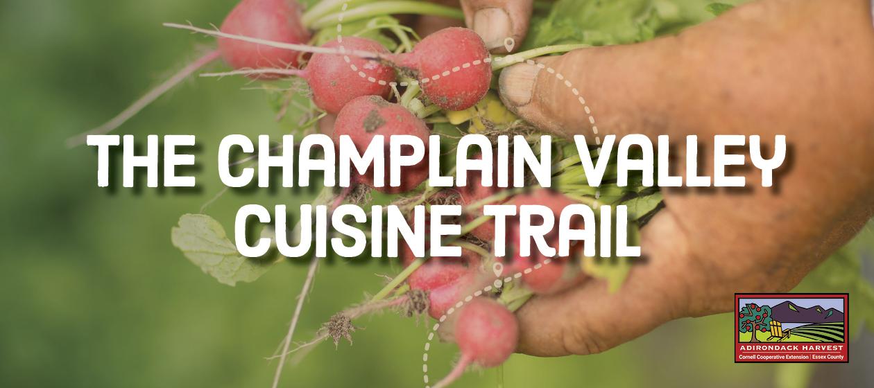 A banner that reads: Champlain Valley Cuisine Trail.