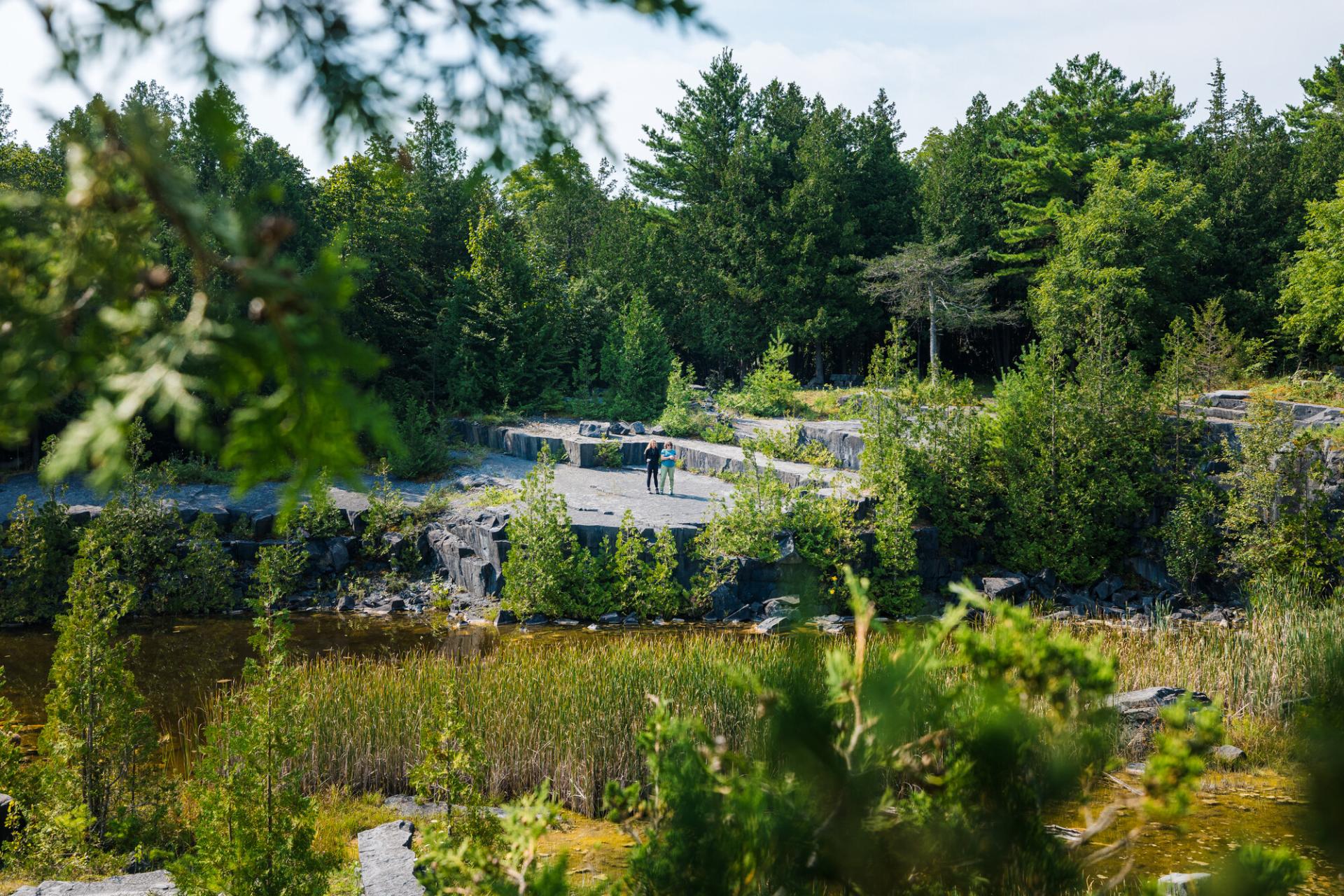 Two people at a quarry
