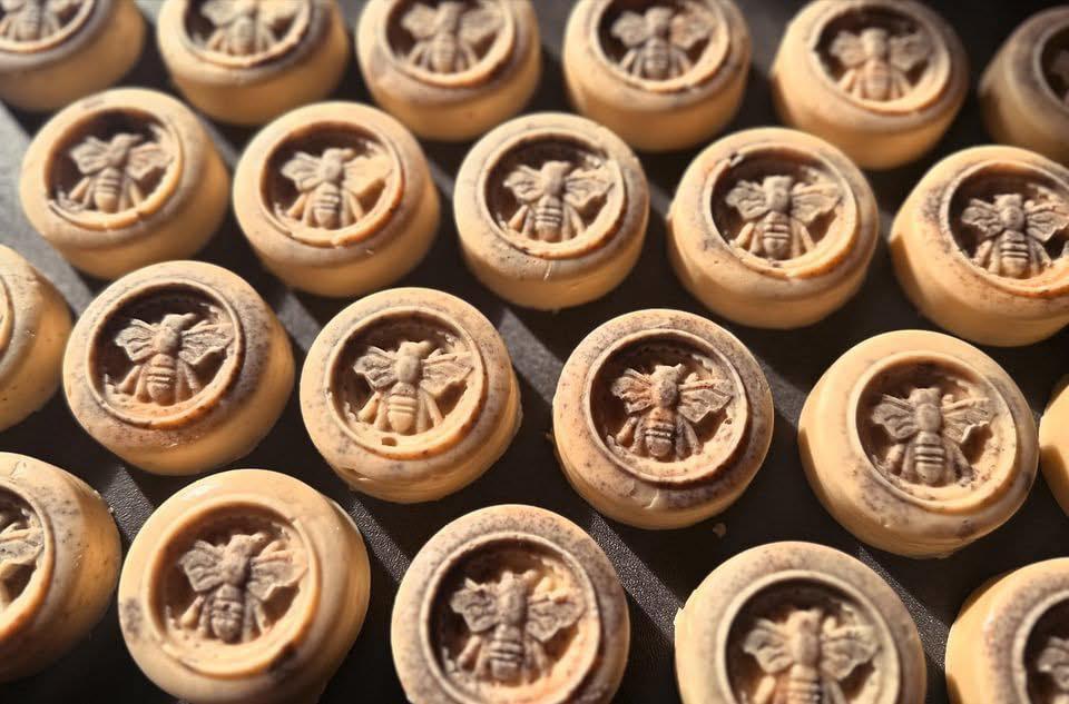 Bees stamped on soaps