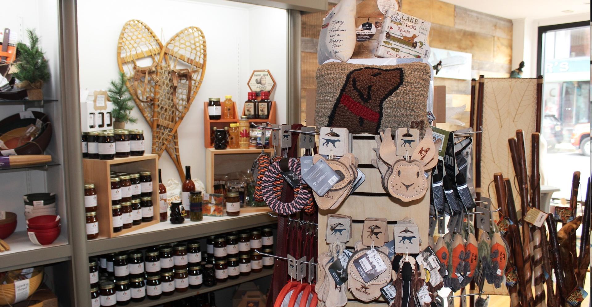 An assortment of gift items on display.