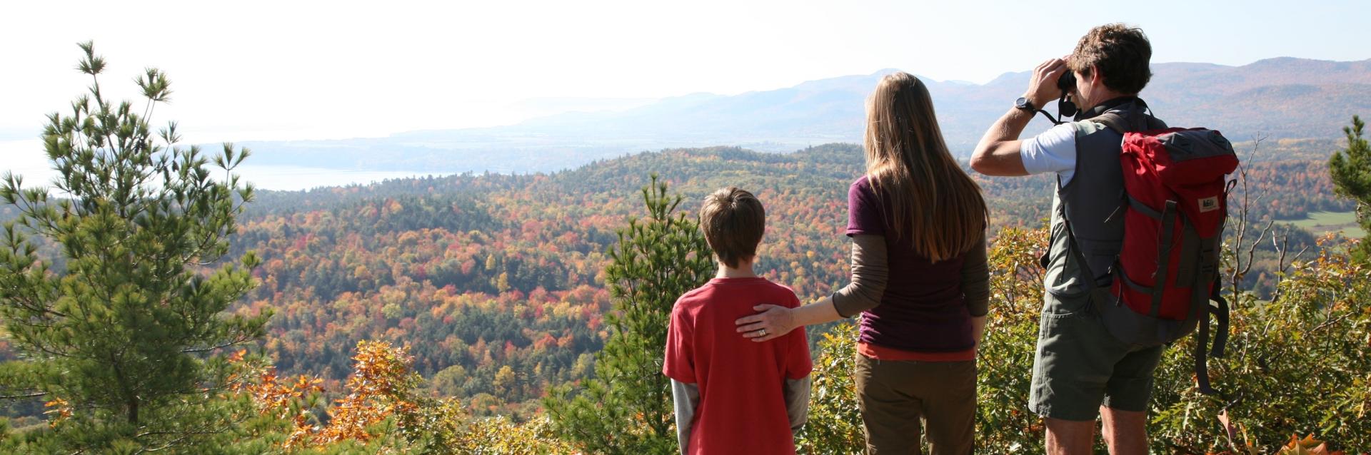 people enjoying view from Coon Mtn