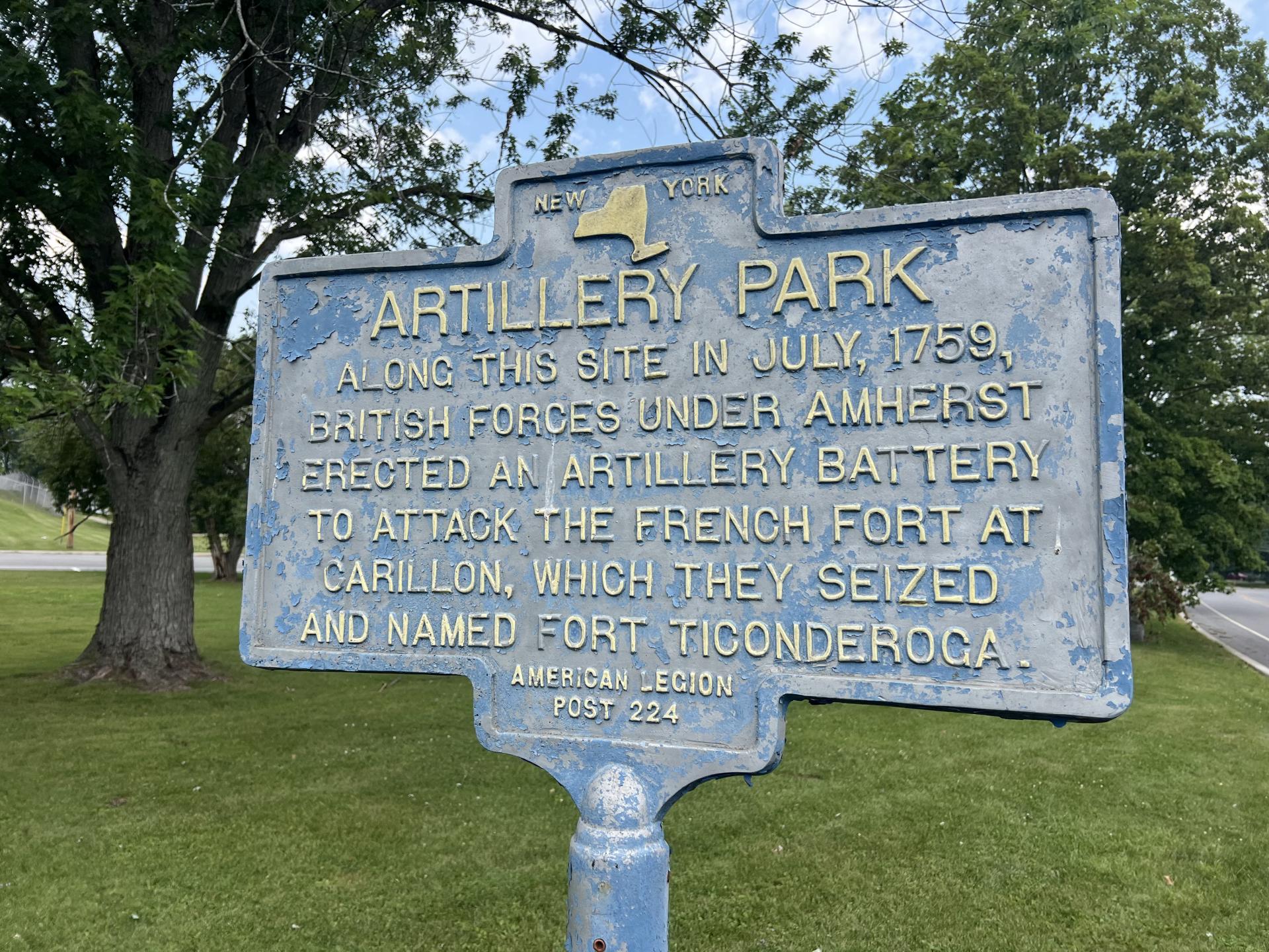 sign at Artillery Park