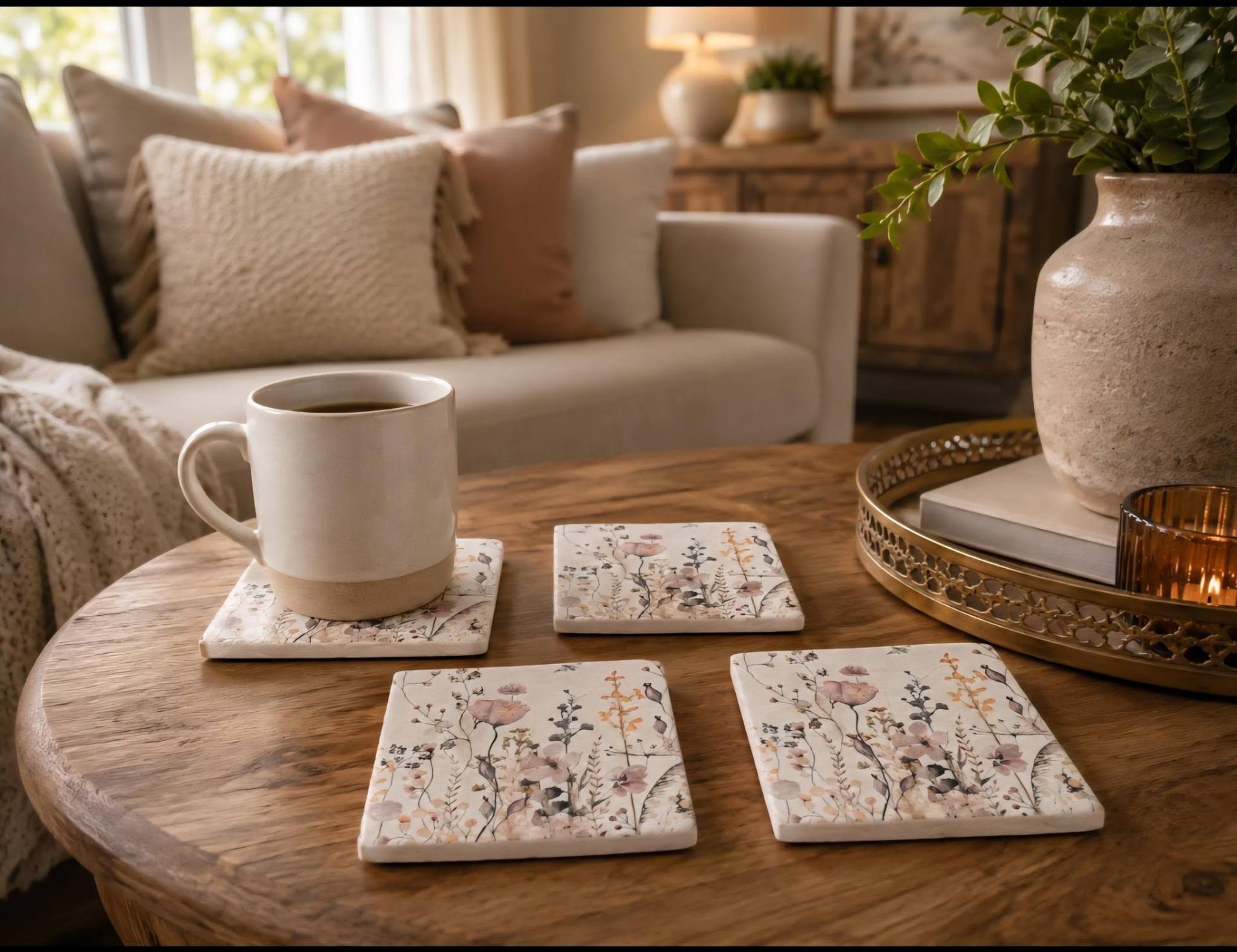 Floral coasters
