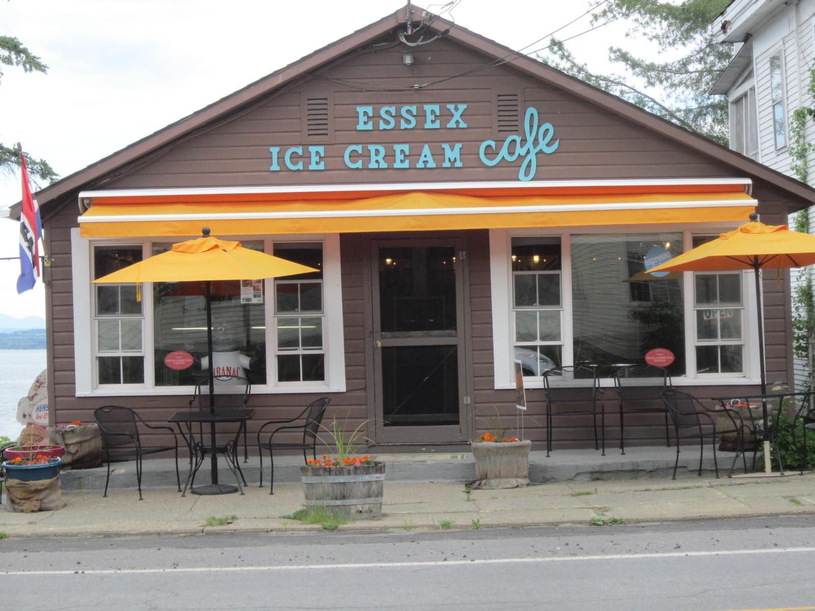  mugs and coffee at Essex Ice Cream Cafe.