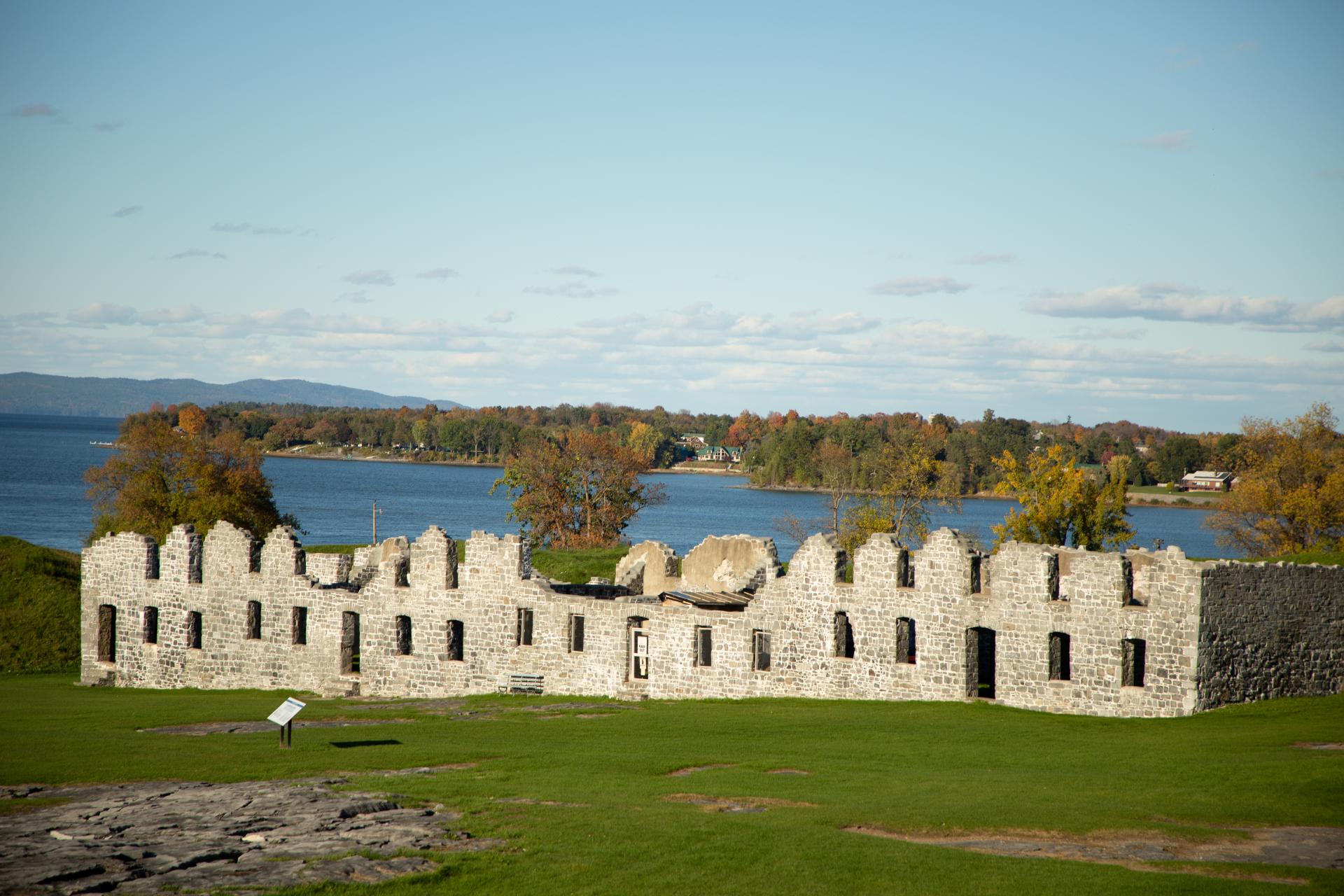 This historic site&#44; on the shores of Lake Champlain&#44; is all that remains of Fort St. Frederic.